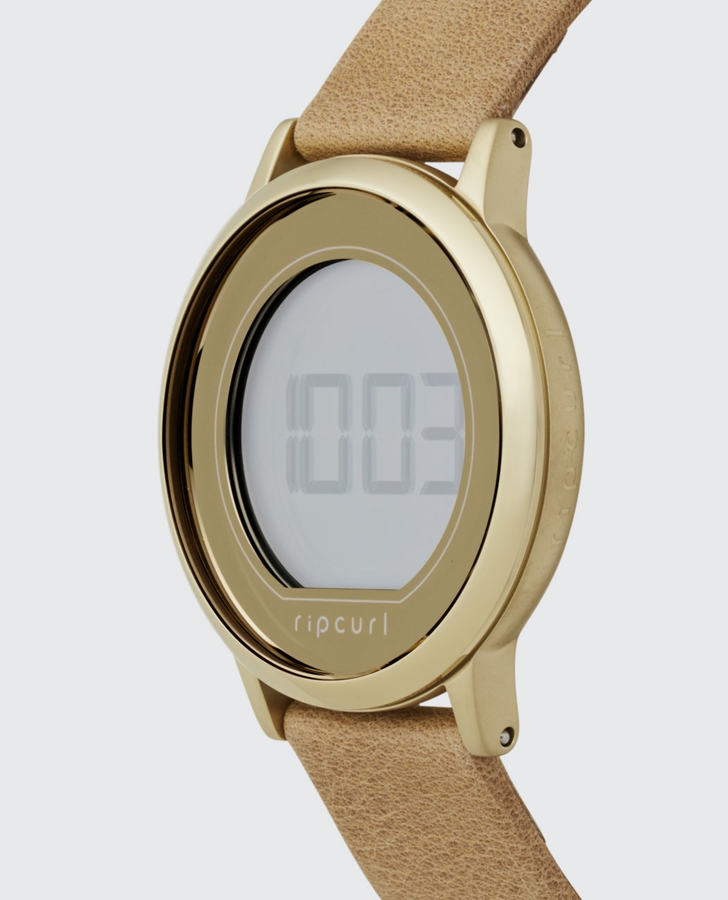 RIP CURL, Daybreak Digital Gold Leather Watch