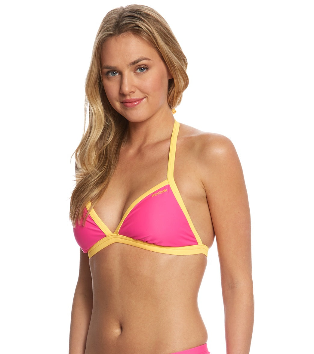 Reebok, Reebok Fitness Tessa Triangle Halter Top Pink