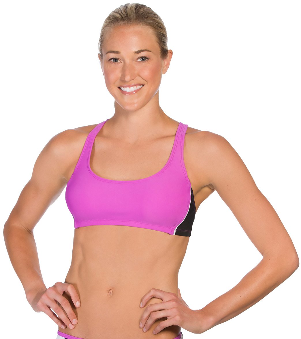 Reebok, Reebok Lifestyle Solids Natasha Sports Bra Bikini Top Orchid