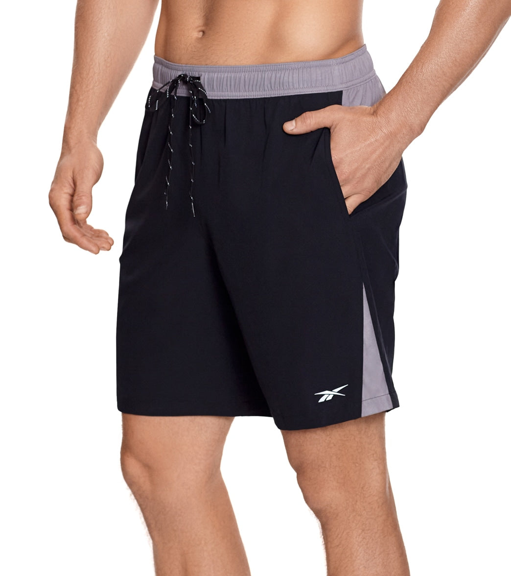 Reebok, Reebok Men's Block It Out 9" Swim Trunks Black