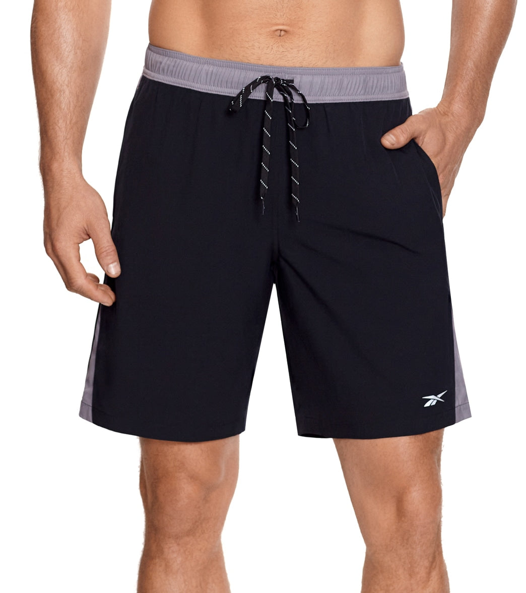 Reebok, Reebok Men's Block It Out 9" Swim Trunks Black