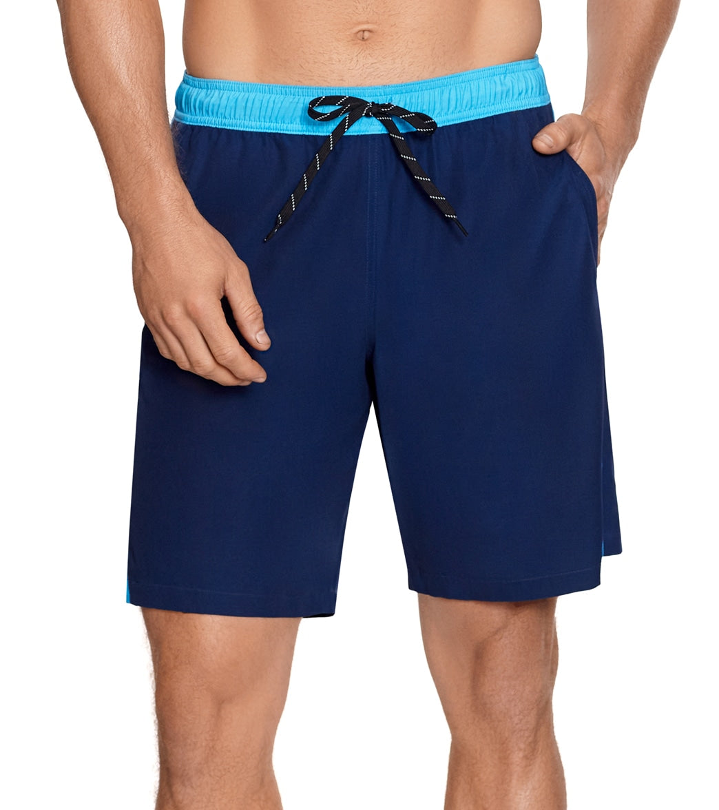 Reebok, Reebok Men's Block It Out 9" Swim Trunks Navy Blue