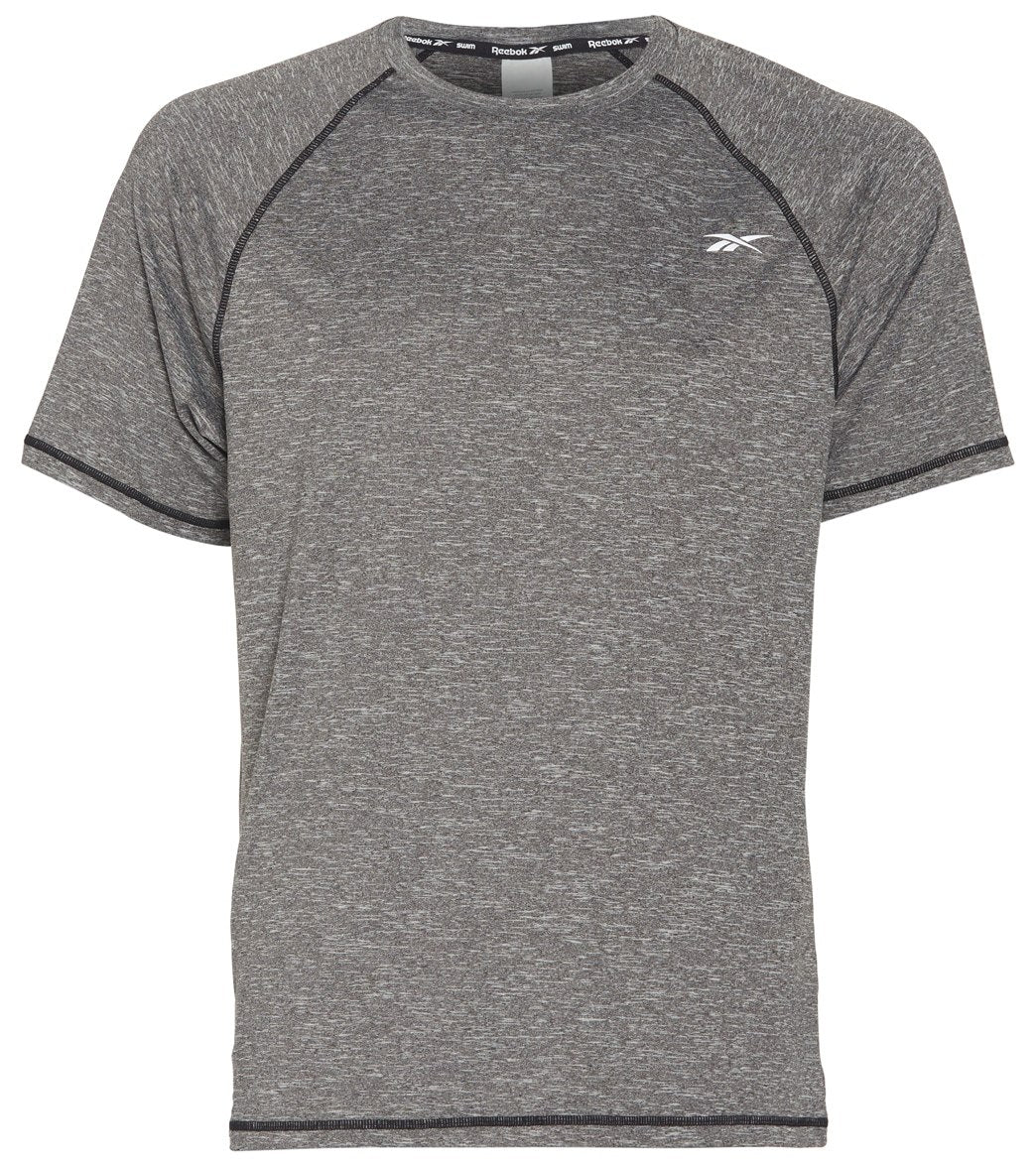 Reebok, Reebok Men's Heathered Black Raglan Swim Tee