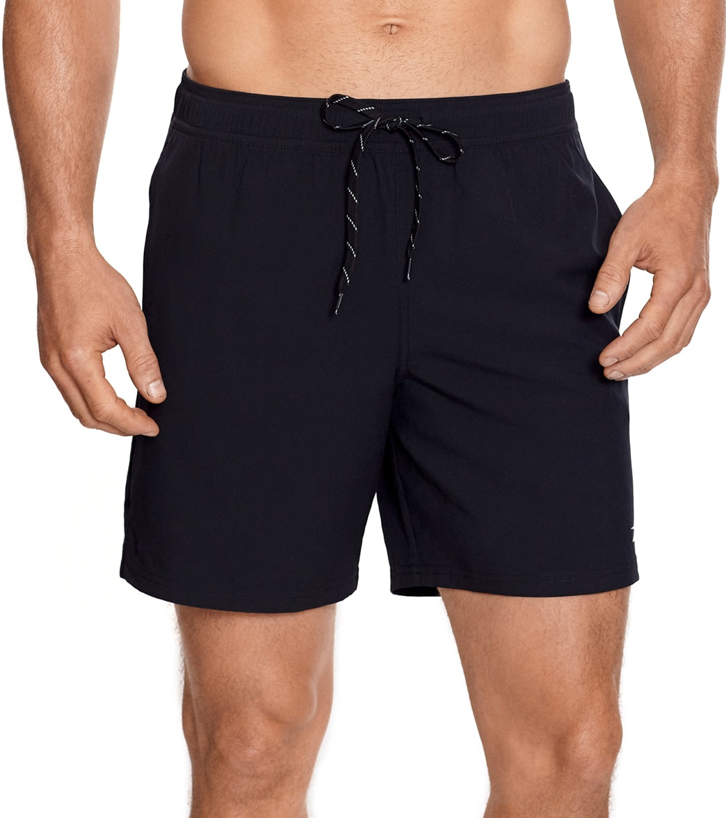 Reebok, Reebok Men's Main Solid Black 7" Swim Trunks