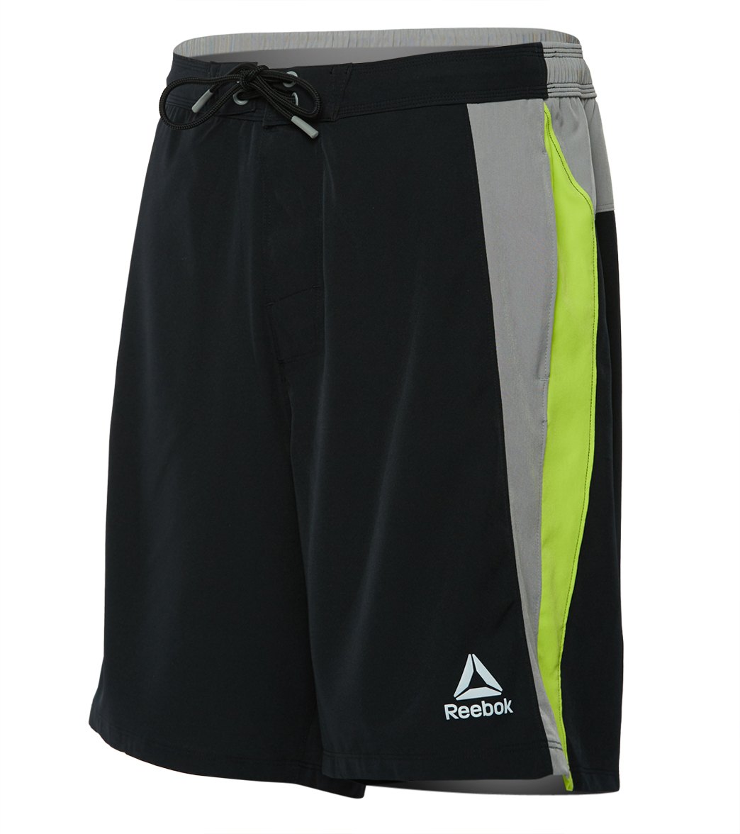 Reebok, Reebok Ree Splice 20" E-Board Shorts Black/Steel Grey/Neon Lime