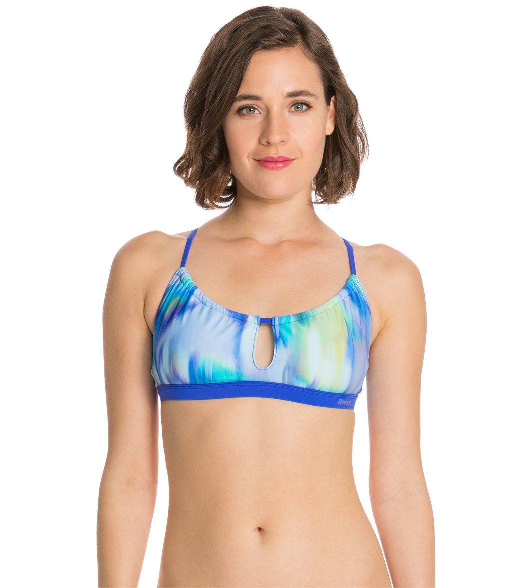 Reebok, Reebok Watercolor Kat Keyhole Peasant Top Watercolor