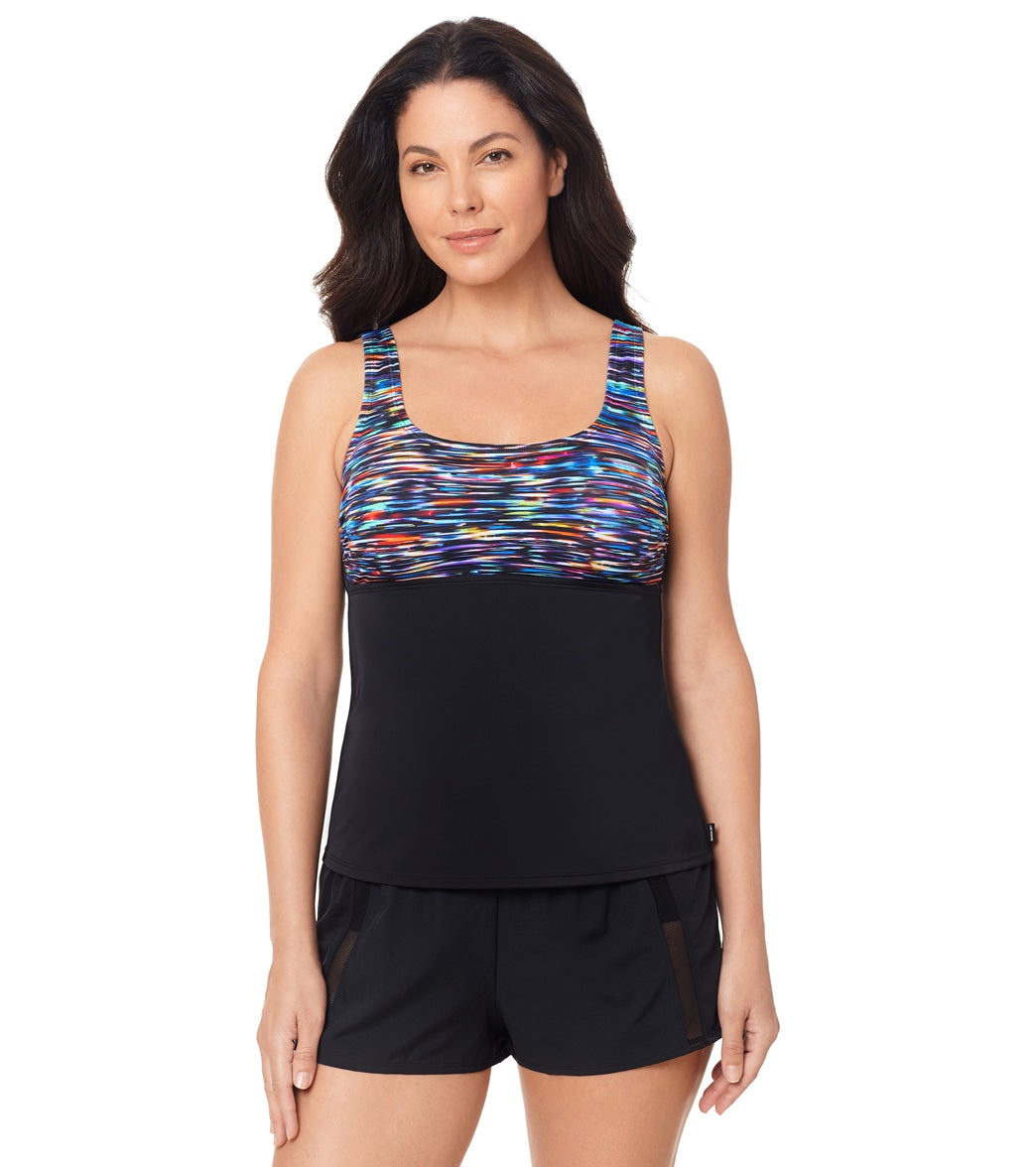 Reebok, Reebok Women's Colorful Dimension Tankini Top Multi