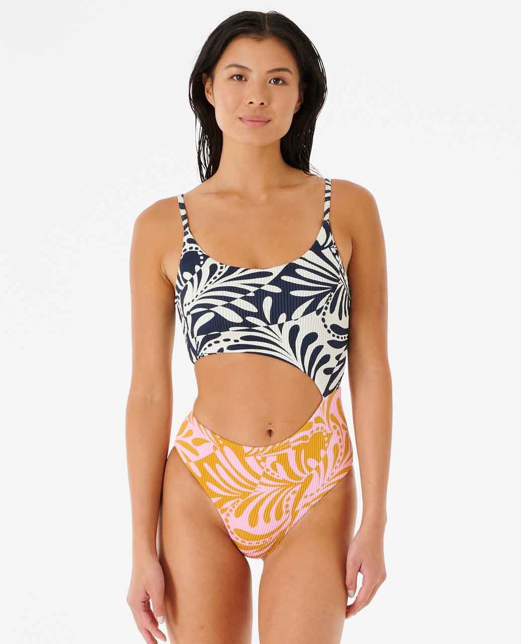 Rip Curl Womens, Rip Curl Afterglow Swirl Cheeky Coverage One Piece