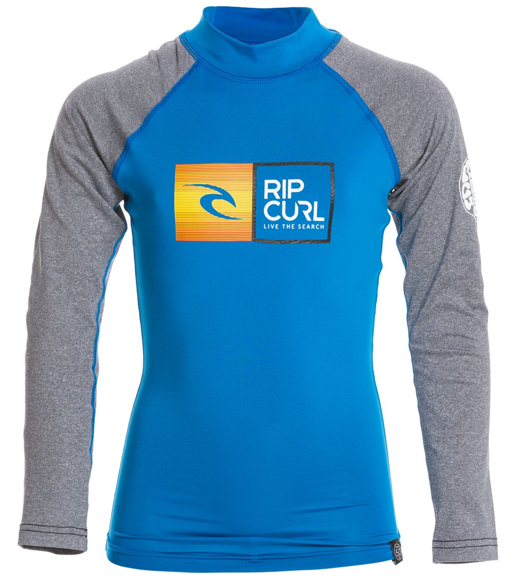 RIP CURL, Rip Curl Boys' Ripwatu Long Sleeve Rash Guard Blue