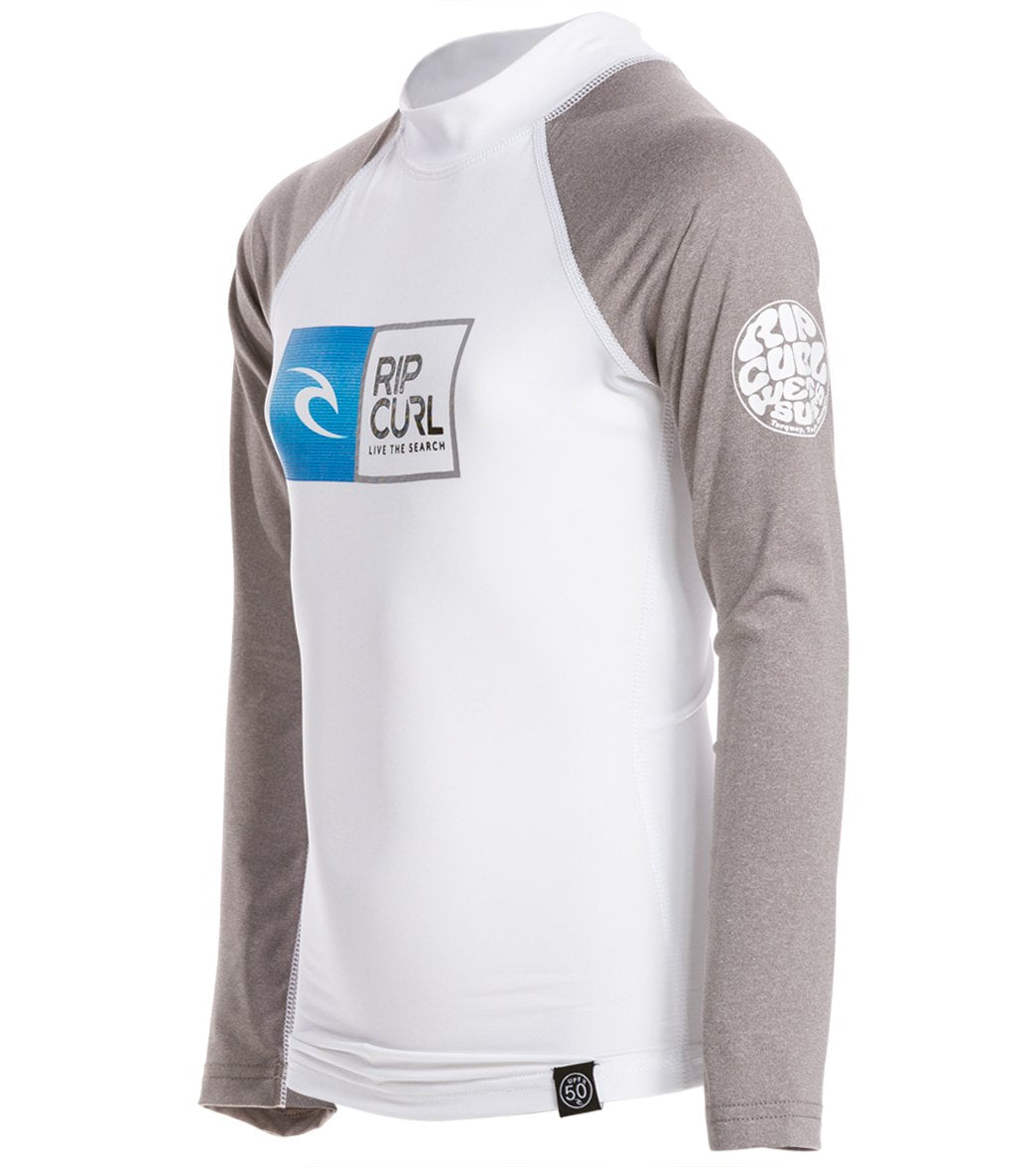 RIP CURL, Rip Curl Boys' Ripwatu Long Sleeve Rash Guard White