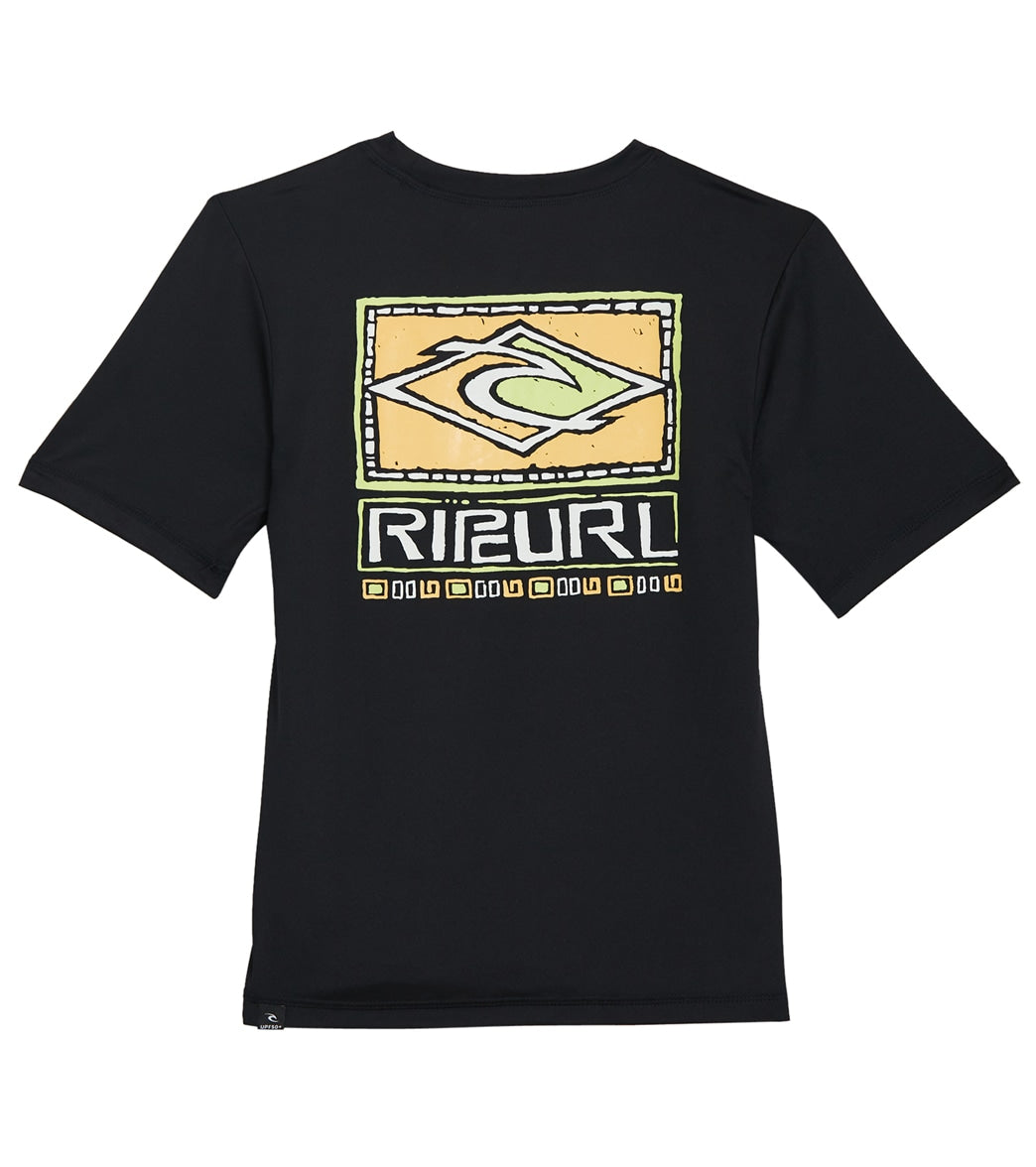 RIP CURL, Rip Curl Boys' Tube Head Short Sleeve Rashguard (Big Kid) Black