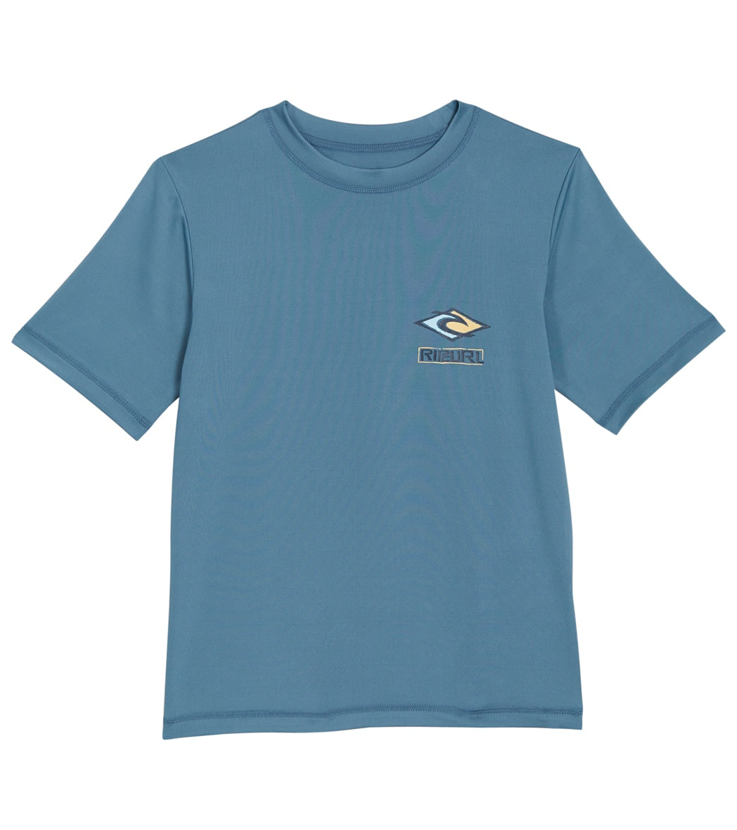 RIP CURL, Rip Curl Boys' Tube Head Short Sleeve Rashguard (Big Kid) Dusty Blue