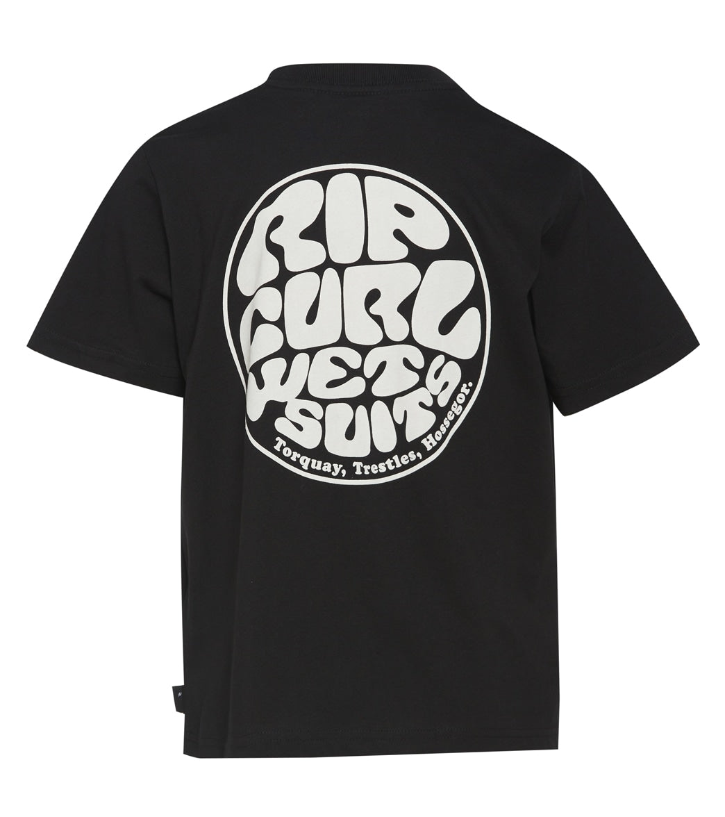 RIP CURL, Rip Curl Boys' Wetsuit Icon Short Sleeve Tee (Big Kid) Black